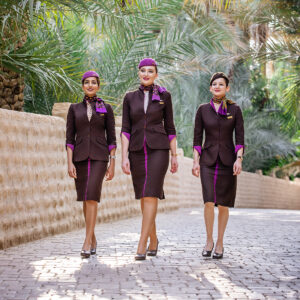 Etihad Airways female Cabin Crew members.