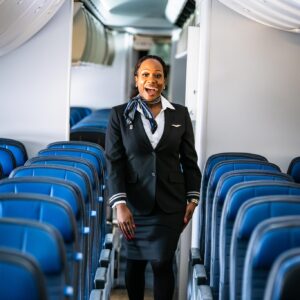 United female Flight Attendant.