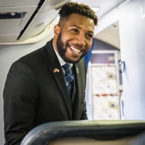 United male Flight Attendant.