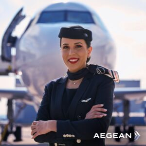 Aegean Airlines Female Flight Attendant.