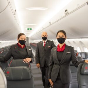 Air Canada Cabin Crew Members Onboard the Plane.