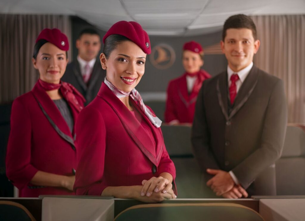 Turkish Airlines Male and Female Cabin Crew.