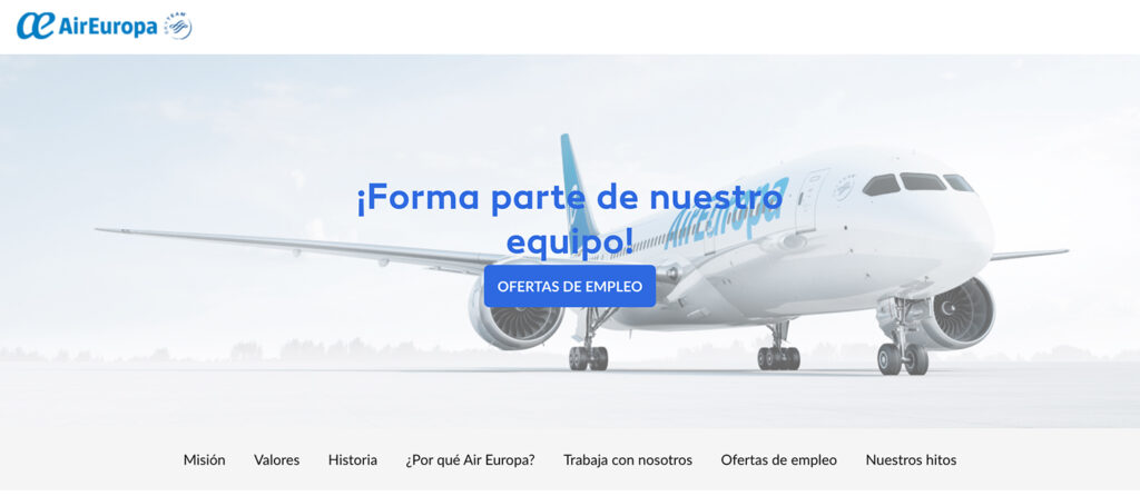 Air Europa Careers Page.