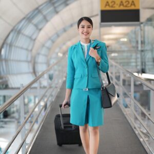 Bangkok Airways female Cabin Crew member at airport