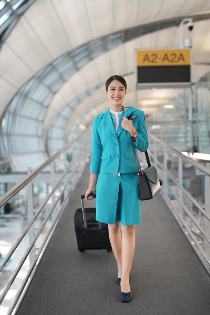 Bangkok Airways female Cabin Crew member at airport