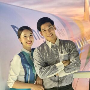 Bangkok Airways female and male Cabin Crew.