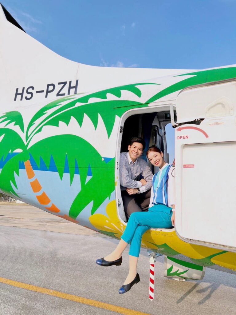 Bangkok Airways male and female Cabin Crew.