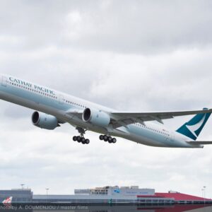 Cathay Pacific Airbus A350-1000 take off.