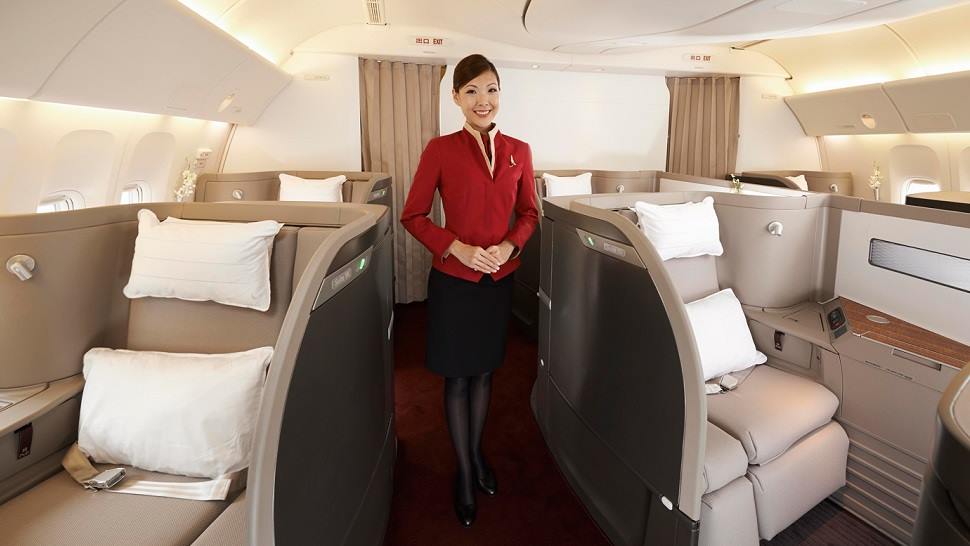 Cathay Pacific female Flight Attendant.