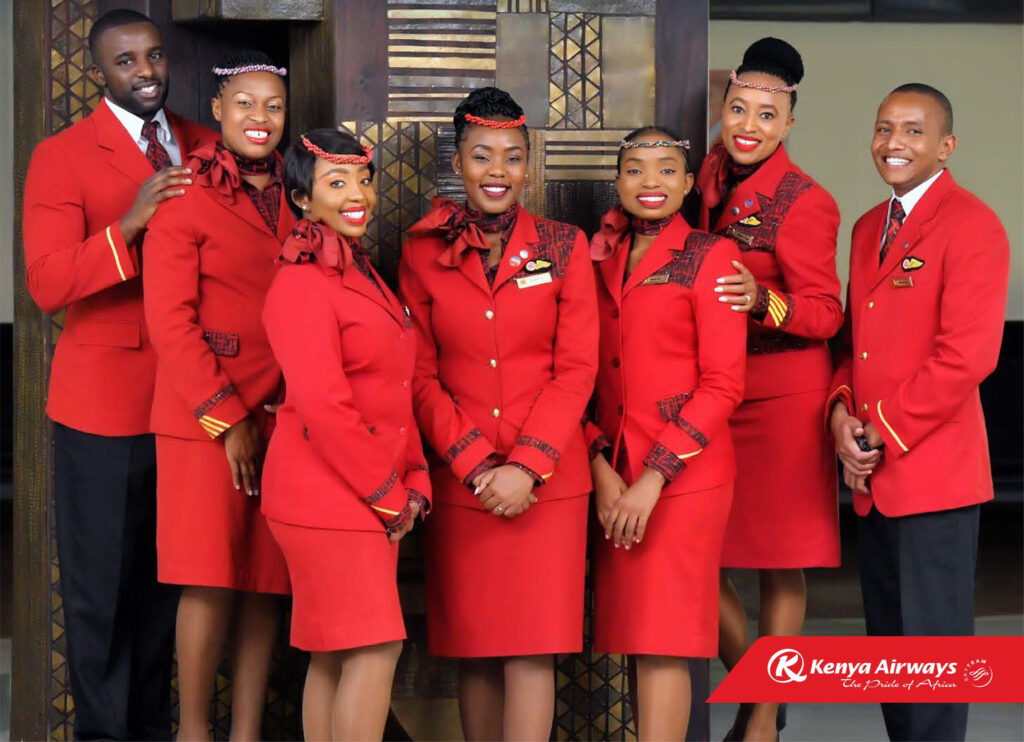 Kenya Airways Cabin Crew members.