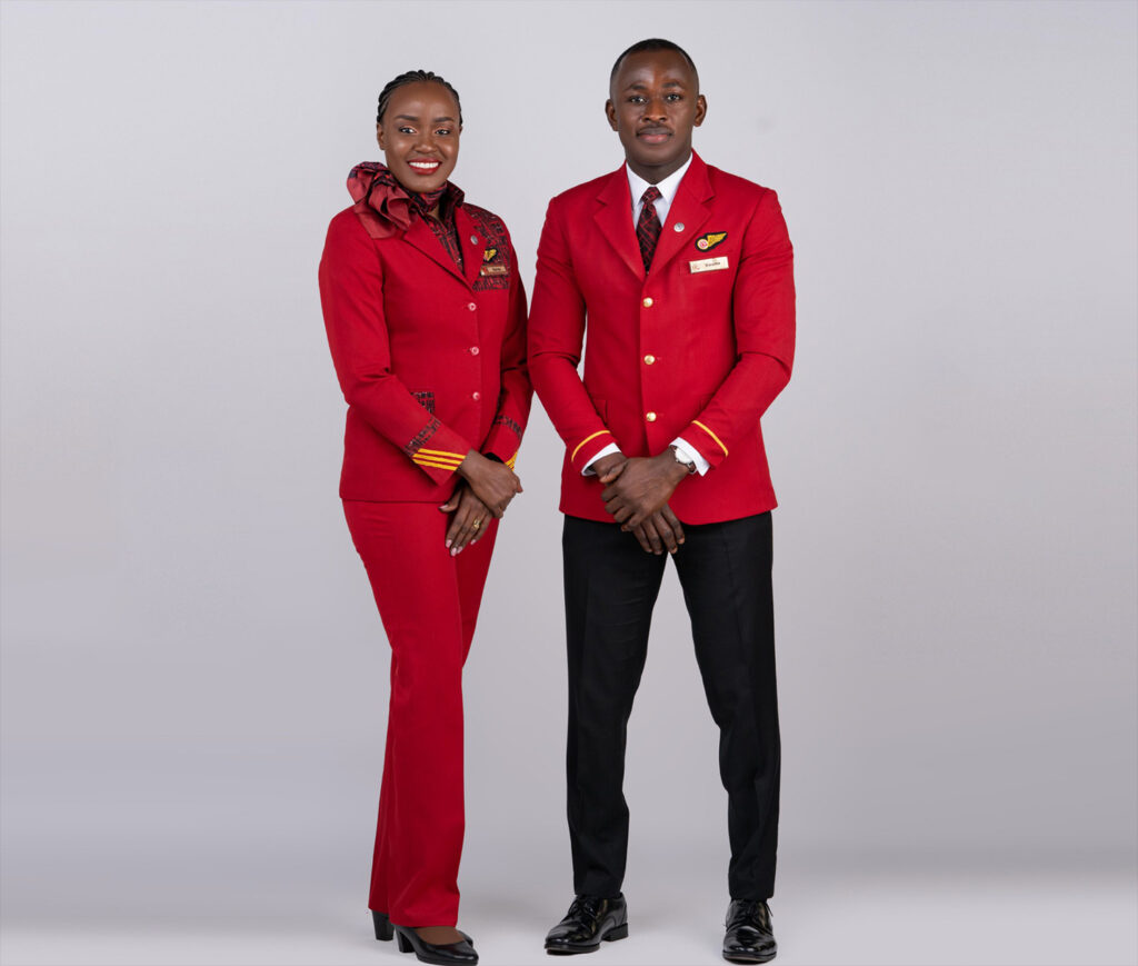 Kenya Airways female and male Cabin Crew.