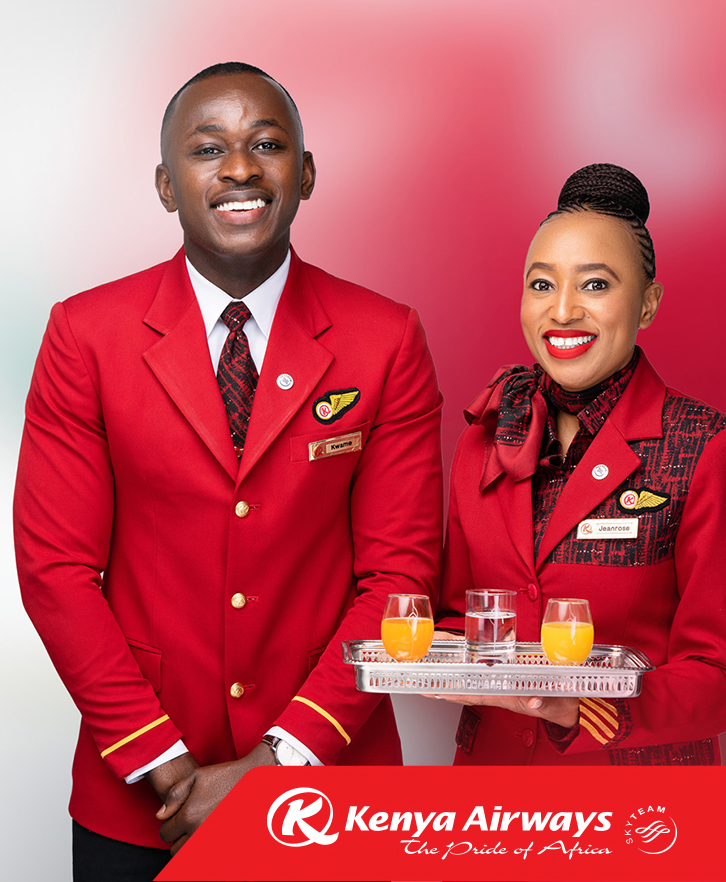 Kenya Airways male and female Cabin Crew.