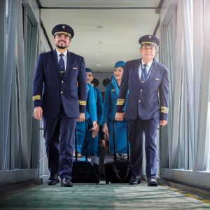 Oman Air Pilots and Cabin Crew.