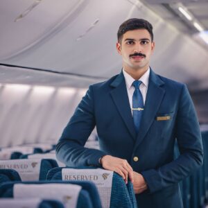 Oman Air male Flight Attendant.