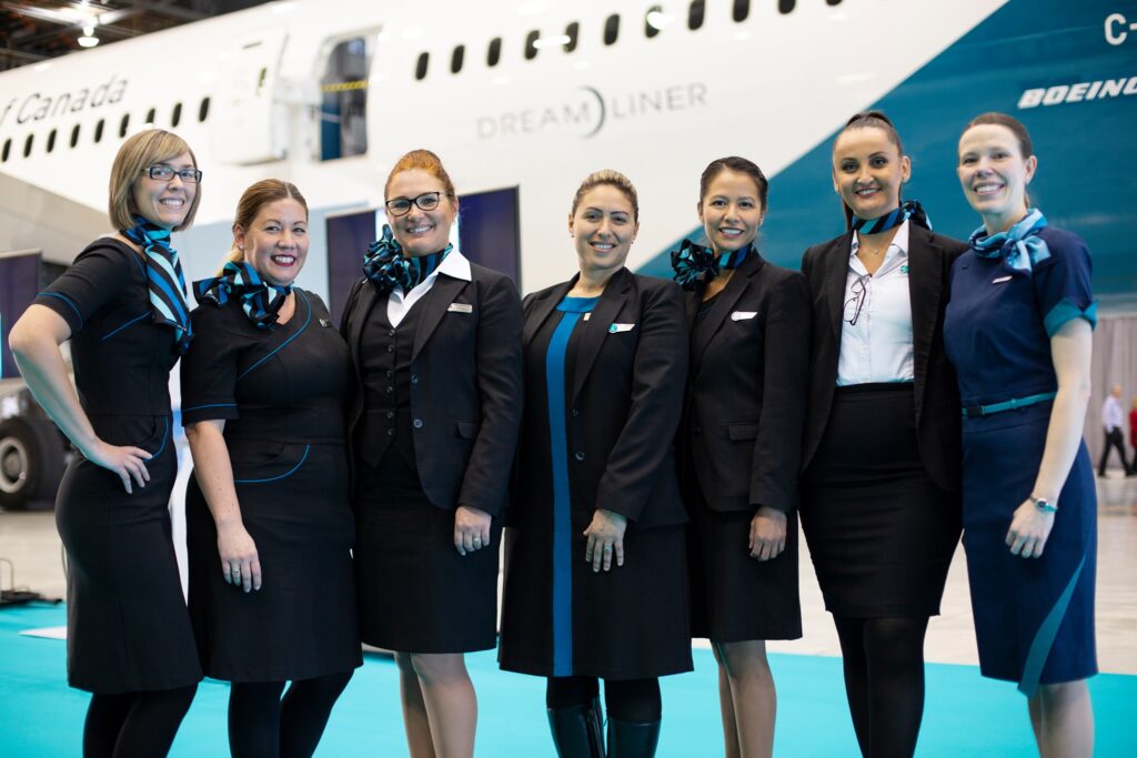 WestJet female Flight Attendants..