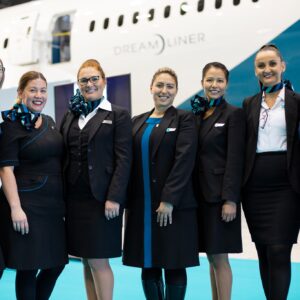 WestJet female Flight Attendants..