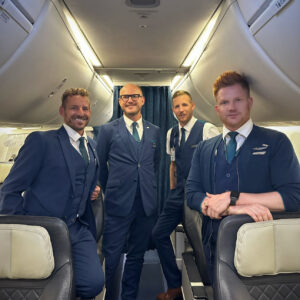 WestJet male Flight Attendants.
