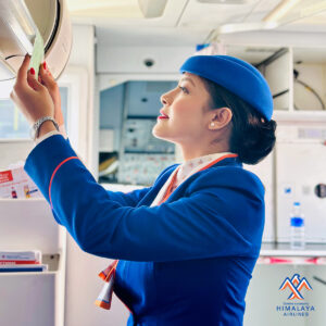 Himalaya Airlines female Flight Attendant.