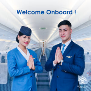 Himalaya Airlines female and male Cabin Crew.