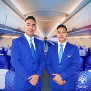 Himalaya Airlines male Cabin Crew members.