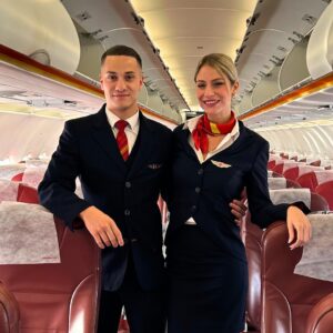 KM Malta Airlines male and female Cabin Crew.