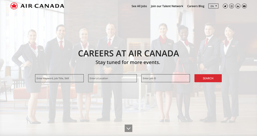 Air Canada Careers Page