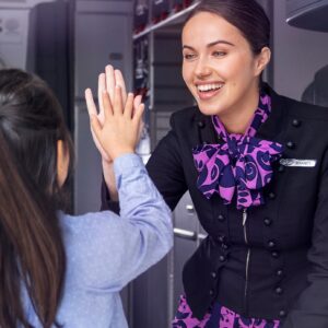 Air New Zealand female Flight Attendant.