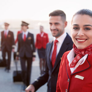 Edelweiss male and female Cabin Crew.
