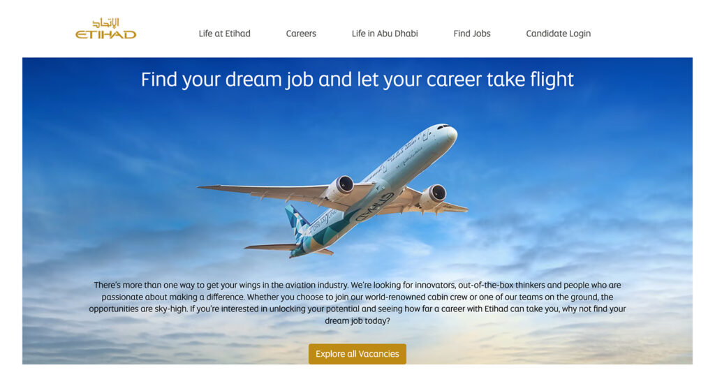 Etihad Airways Careers Page