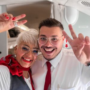 Helvetic Airways female and male Cabin Crew.