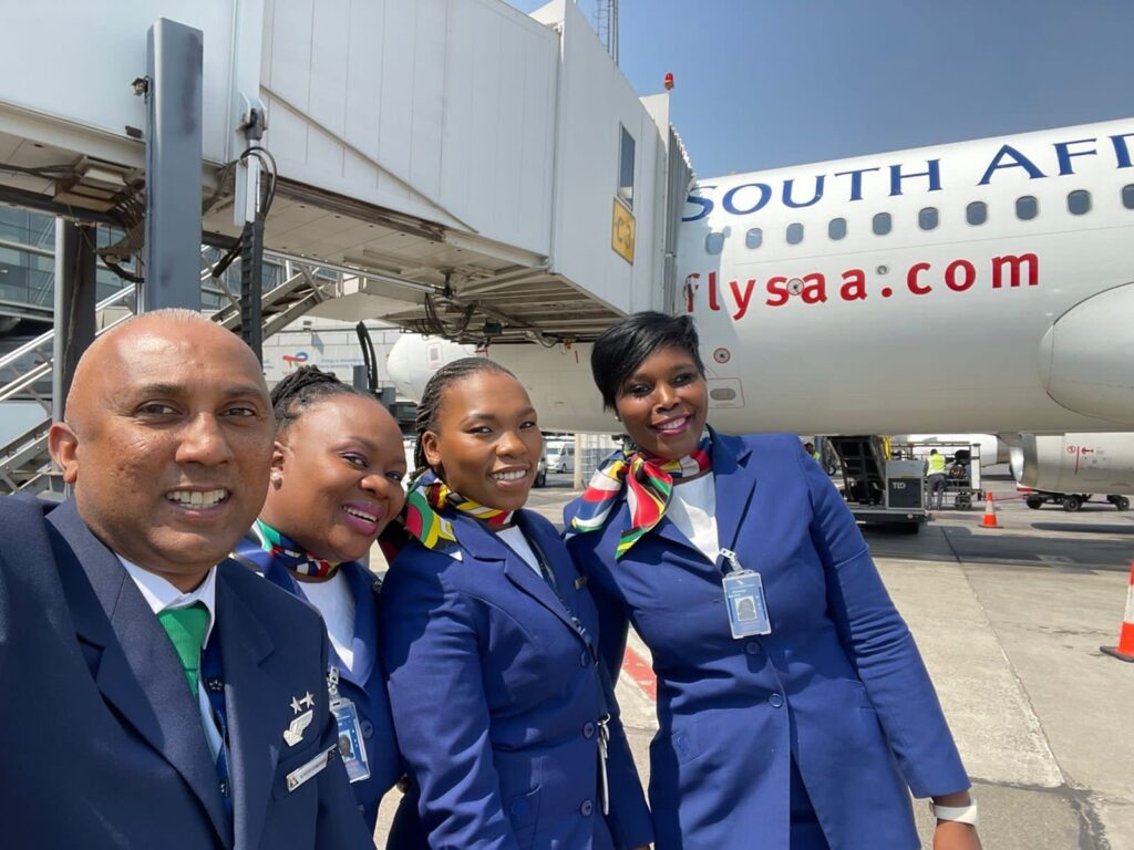 South African Airways male and female Cabin Crew.