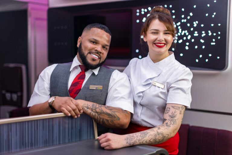 Virgin Atlantic allows flight attendants to display arm tattoos while in uniform.