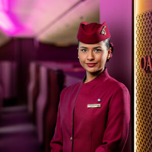 Qatar Airways Female Flight Attendant.