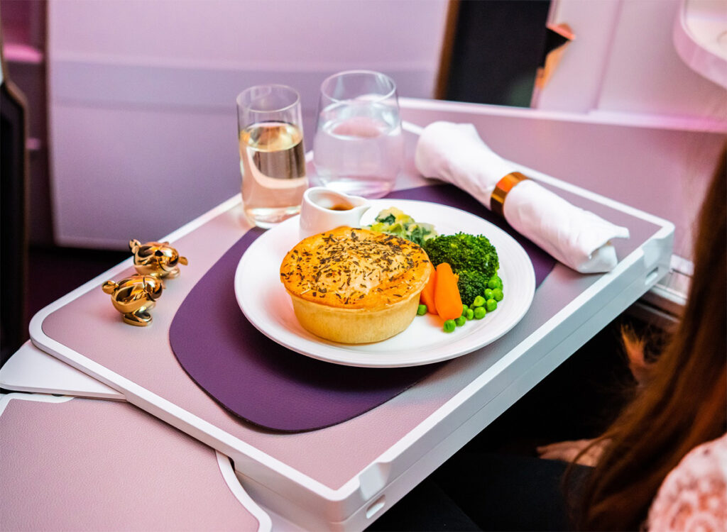 Virgin Atlantic inflight dining.